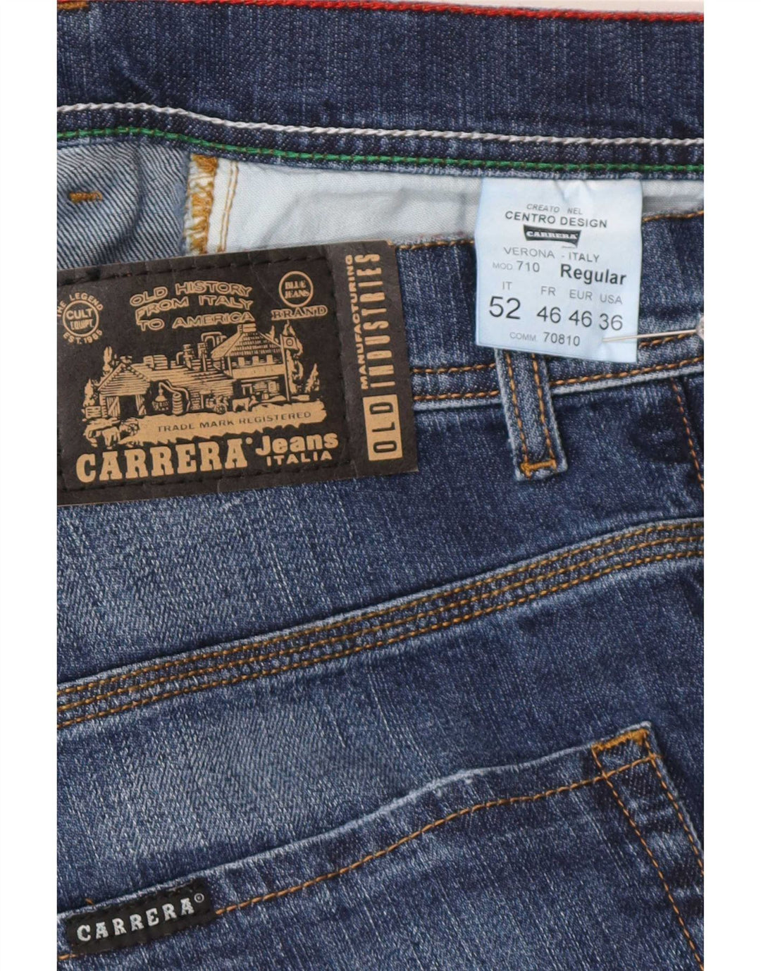 Carrera Mens 710 Regular Straight Jeans W36 L34 Μπλε Βαμβακερό