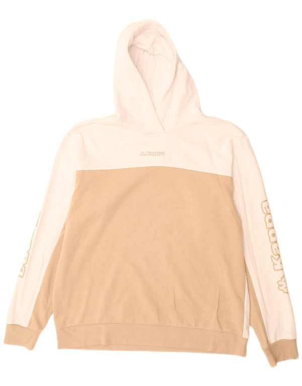 Ανδρικό γραφικό κουκούλα Kappa XL Λευκό βαμβακερό χρώμα