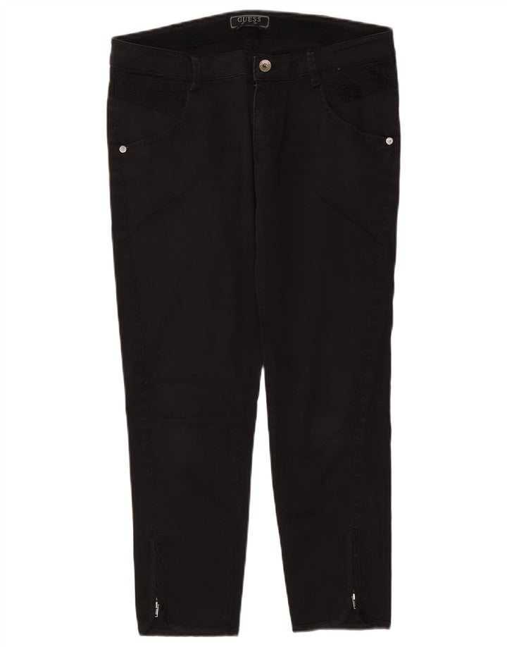 Γυναικείο Cropped Παντελόνι Guess W30 L25 Μαύρο βαμβακερό