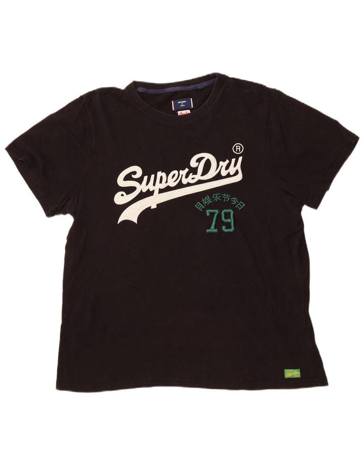 Ανδρικό γραφικό μπλουζάκι SUPERDRY Top 2XL Μαύρο βαμβακερό