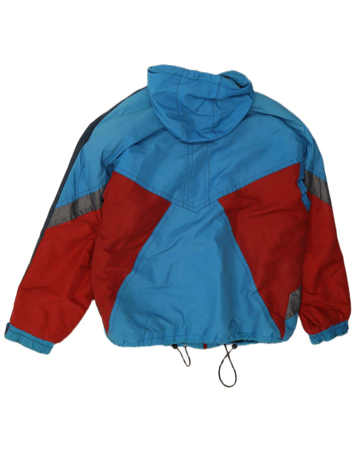 Vintage ανδρικό μπουφάν σκι με κουκούλα UK 38 Medium Blue Colorblock Πολυαμίδιο