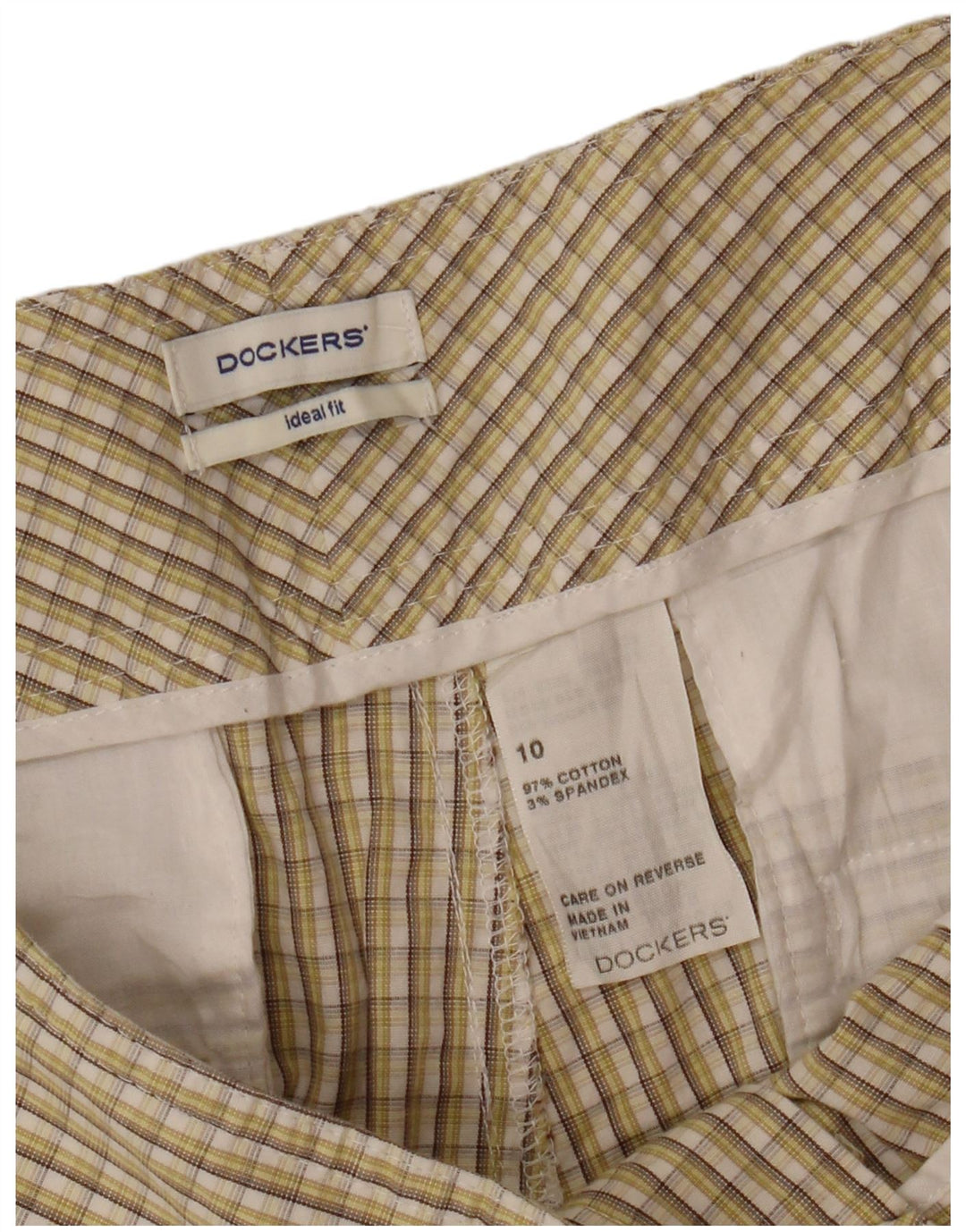 Dockers Γυναικείο σορτς Chino US 10 Large W32 Πράσινο βαμβακερό καρό