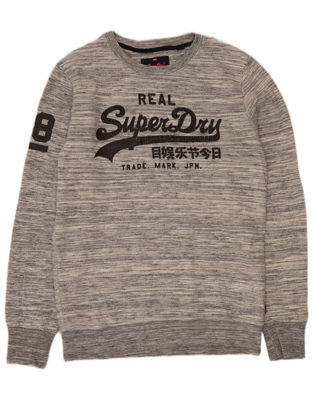 Ανδρικό γραφικό φούτερ SUPERDRY Jumper XL Γκρι βαμβακερό ριγέ