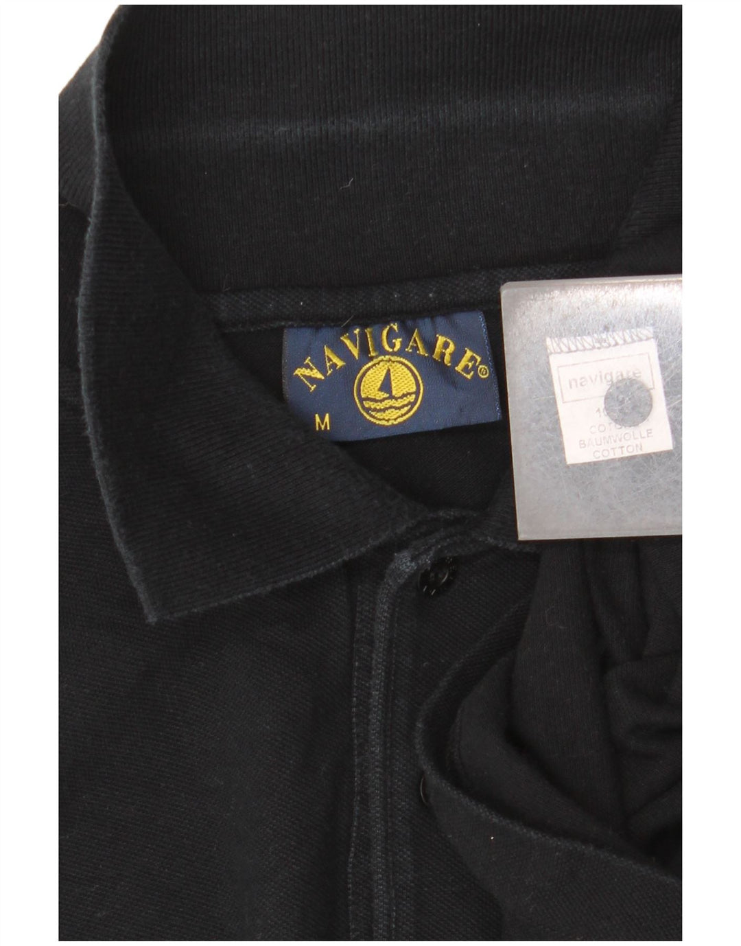 Ανδρικό μπλουζάκι πόλο NAVIGARE μεσαίο μαύρο βαμβακερό