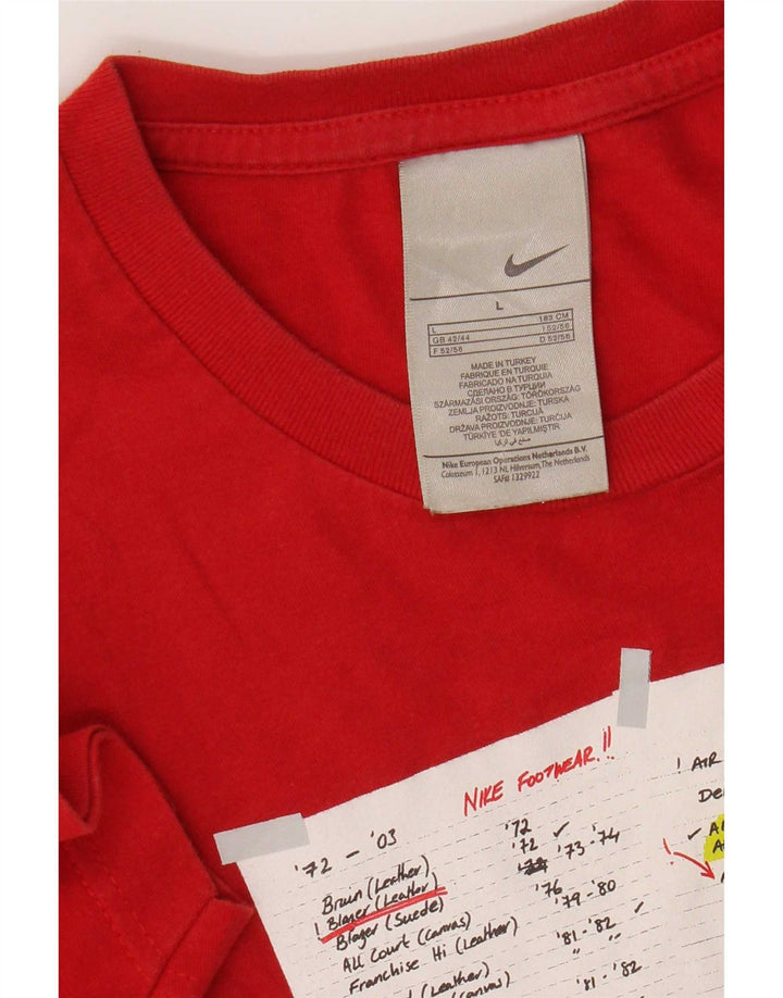 Ανδρικό T-Shirt κανονικό γραφικό Nike, μεγάλο κόκκινο βαμβακερό