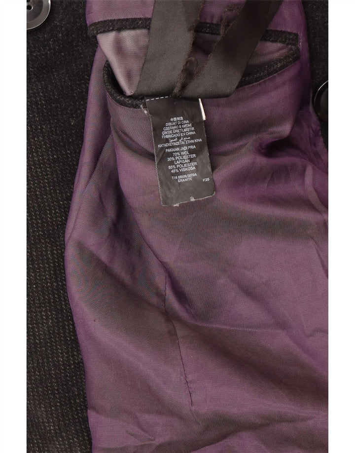 Marks & Spencer Ανδρικό παλτό μπιζελιού UK 38 μεσαίο μαύρο μαλλί