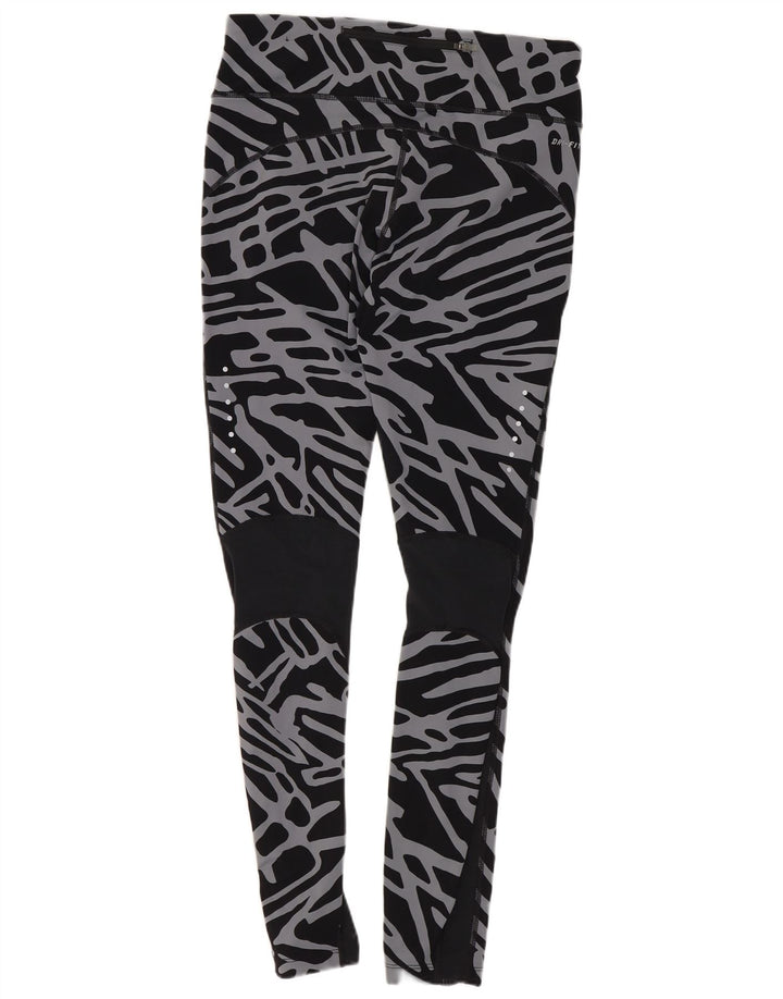 Γυναικεία κολάν Nike Dri Fit Abstract Pattern UK 12 Medium Black Nylon