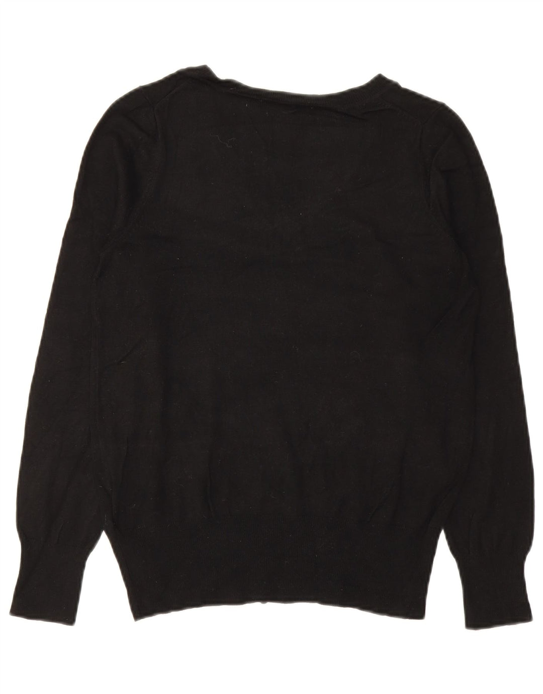 Marks & Spencer Γυναικείο πουλόβερ με λαιμόκοψη σε V UK 10 Small Black Viscose