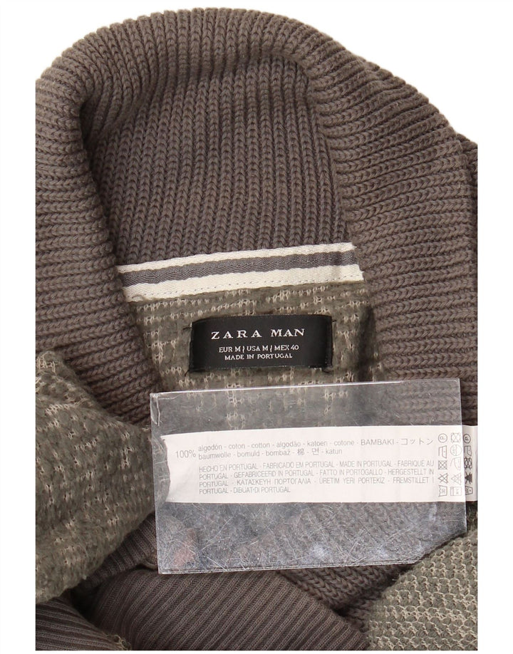 Ανδρικό πουλόβερ Zara με σάλι λαιμό, μεσαίο βαμβακερό
