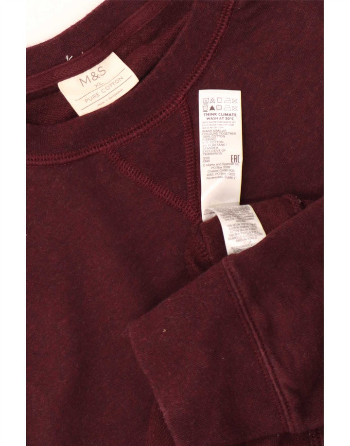Ανδρικό φούτερ Marks & Spencer Jumper XL Βαμβακερό μπορντό