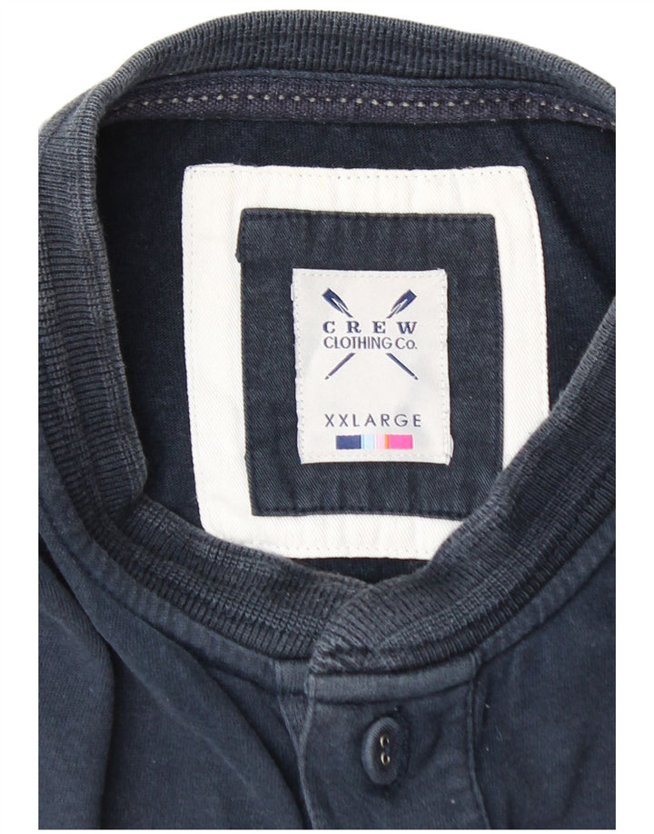 CREW CLOTHING Ανδρικό πουκάμισο polo 2XL Navy Blue Cotton