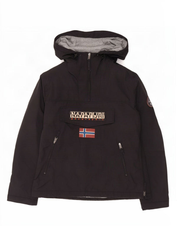 Napapijri Ανδρικό Γεωγραφικό Γραφικό Μπουφάν Anorak UK 42 XL Μαύρο νάιλον