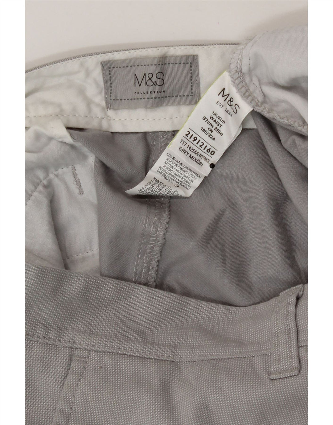 Ανδρικό σορτς Chino Marks & Spencer W38 XL Γκρι βαμβακερό