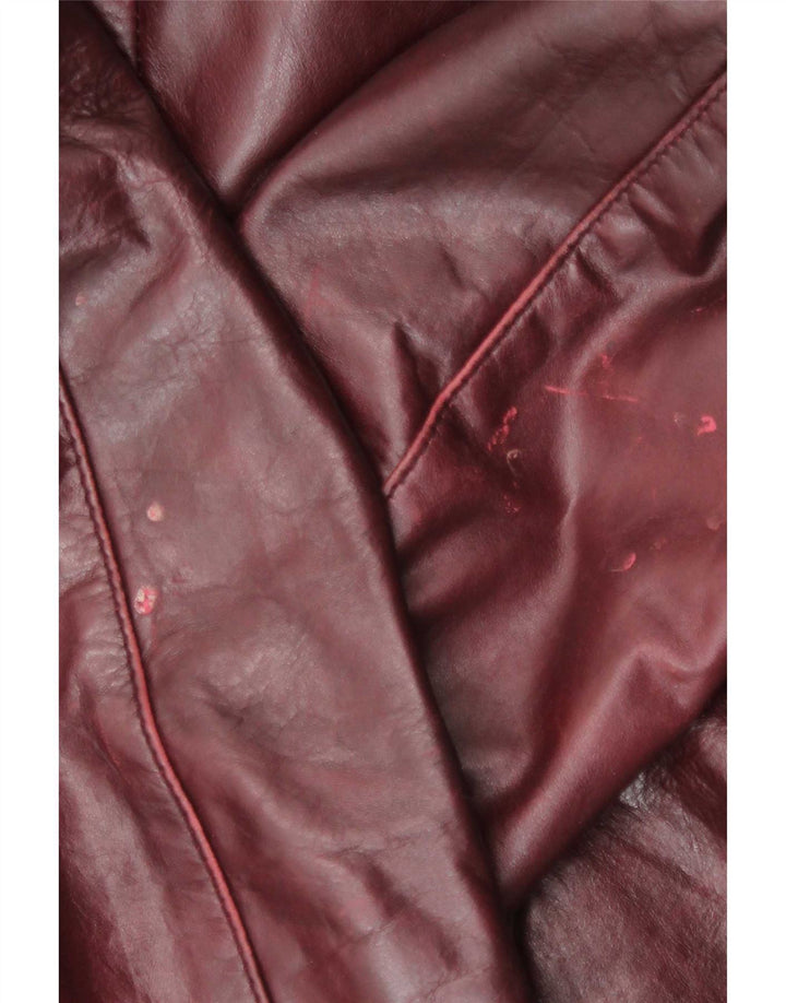 Heeli Γυναικείο Δερμάτινο Παλτό UK 12 Medium Burgundy