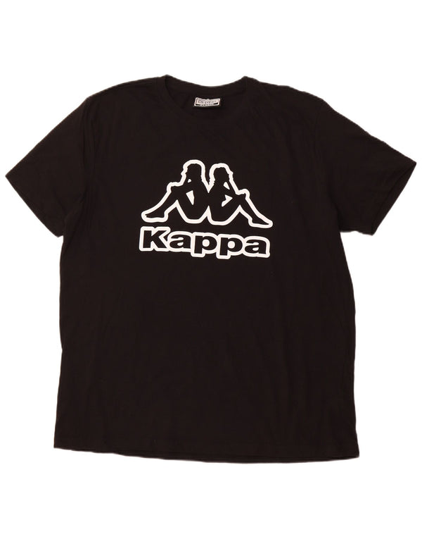 Ανδρικό γραφικό T-Shirt KAPPA Top XL Μαύρο βαμβακερό