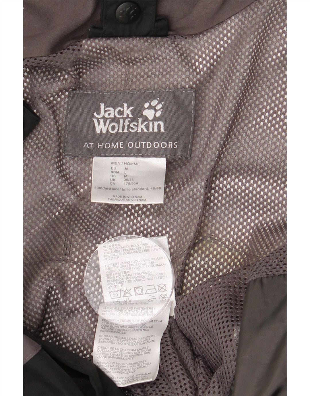 Ανδρικό μπουφάν βροχής με κουκούλα JACK WOLFSKIN UK 36/38 μεσαίο μαύρο χρώμα