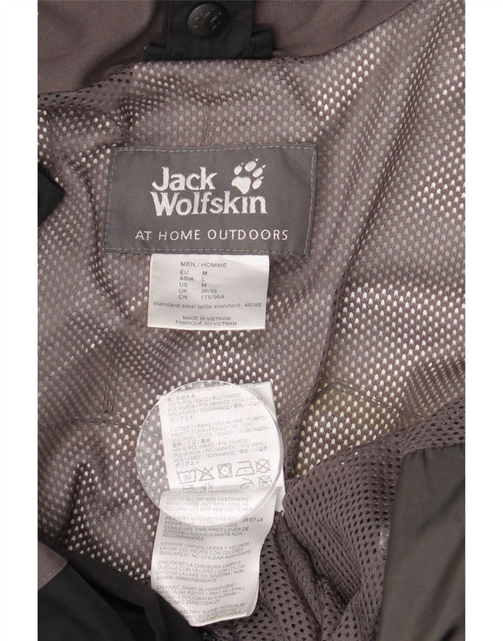 Ανδρικό μπουφάν βροχής με κουκούλα JACK WOLFSKIN UK 36/38 μεσαίο μαύρο χρώμα