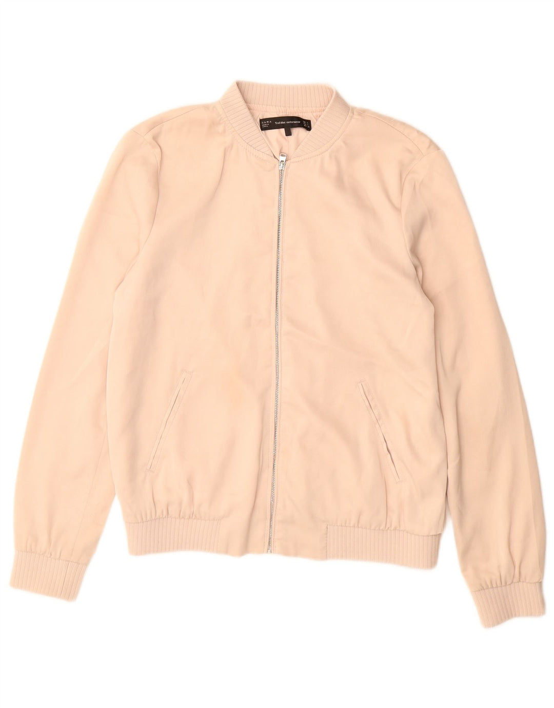 Zara Γυναικείο Bomber Jacket UK 10 Small Beige Polyester