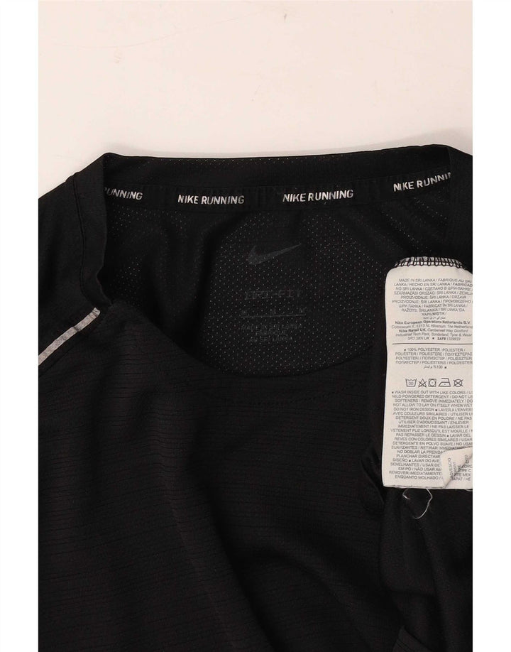 Ανδρικό μπλουζάκι Nike Dri Fit Τοπ μεσαίου μαύρου πολυεστέρα