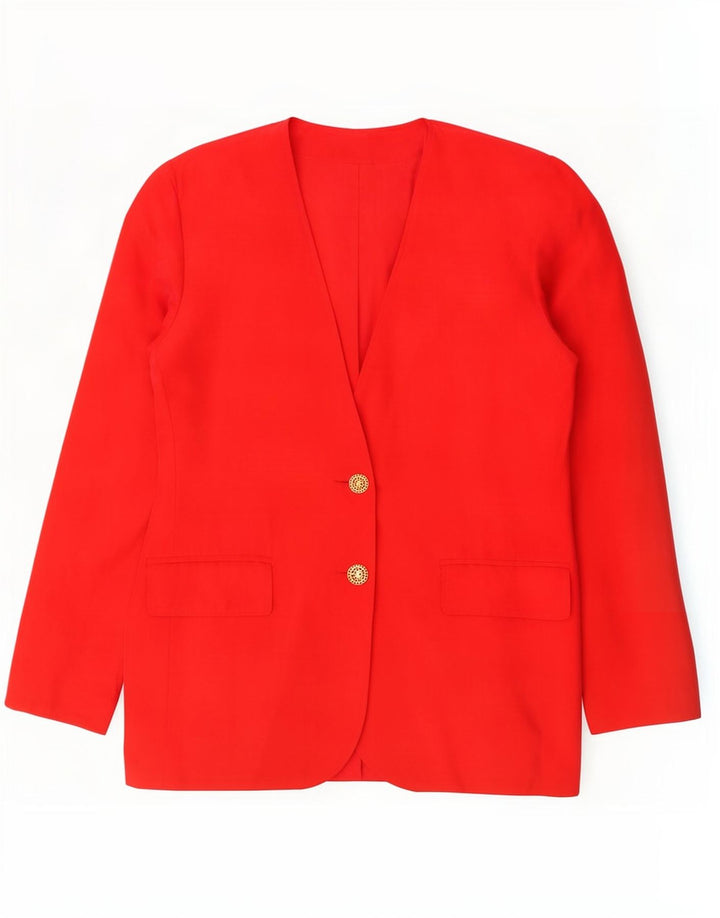 Vintage γυναικείο σακάκι blazer UK 14 μεγάλο κόκκινο μεταξωτό