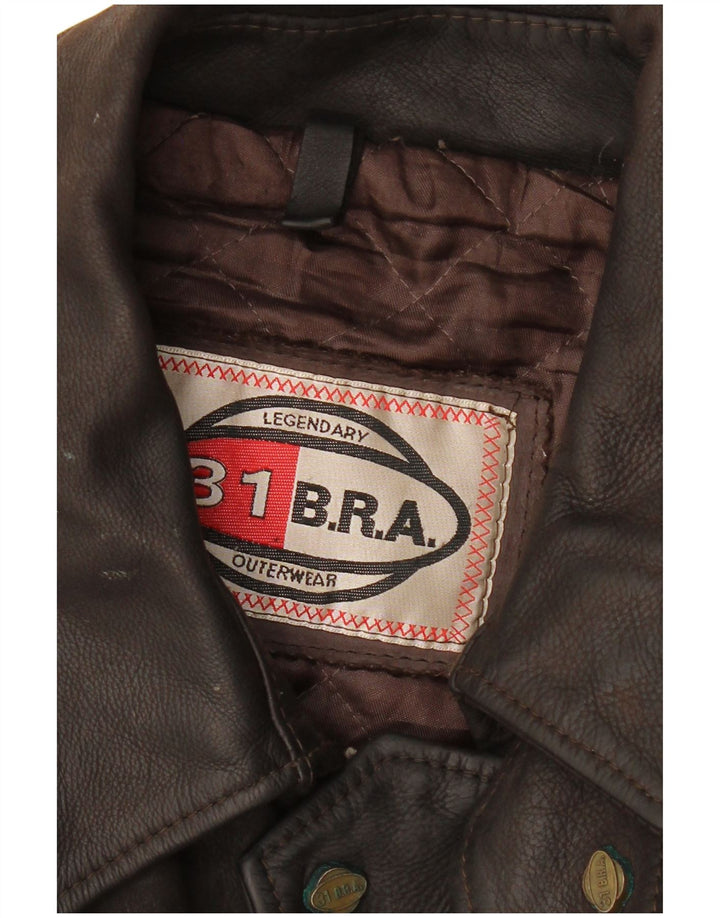 VINTAGE Ανδρικό Δερμάτινο Μπουφάν UK 42 XL Καφέ