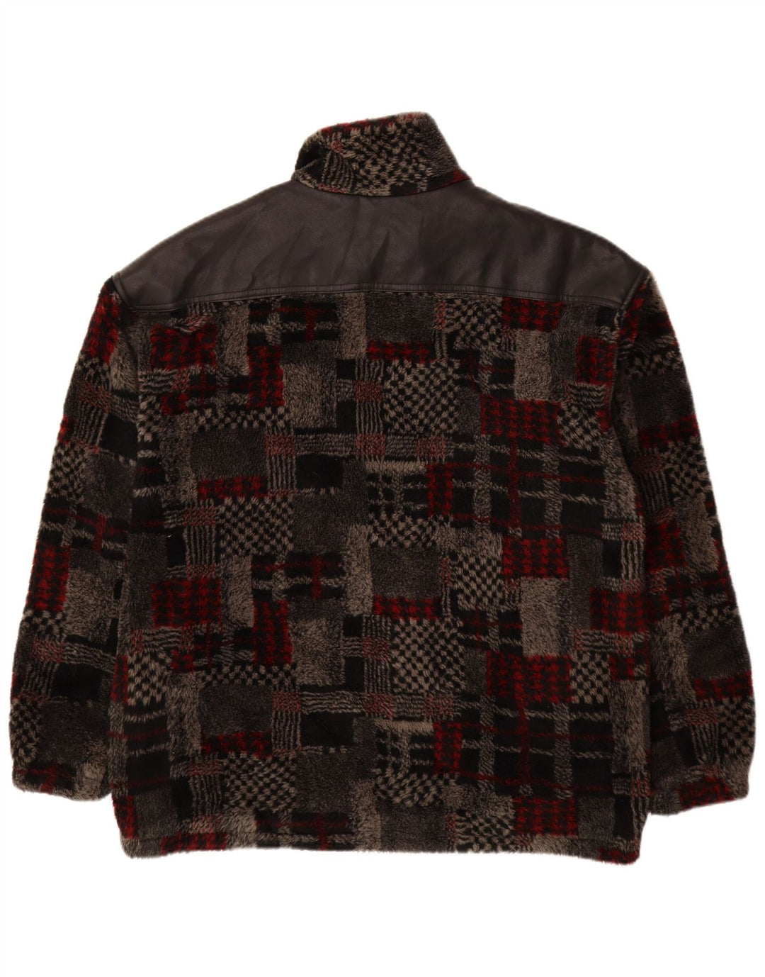 VINTAGE Ανδρικό Fleece Jacket UK 44 2XL Γκρι Patchwork