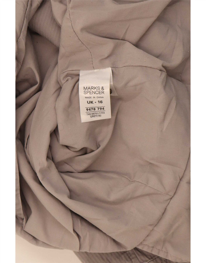 Marks & Spencer Γυναικείο κοντομάνικο μπουφάν με 2 κουμπιά μπλέιζερ UK 16 μεγάλο γκρι