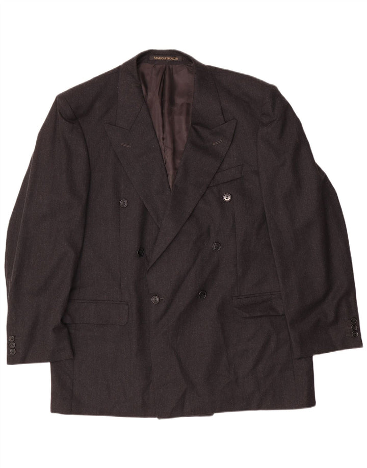 Marks & Spencer Ανδρικό σακάκι με διπλό στήθος UK 44 XL Γκρι νέο μαλλί