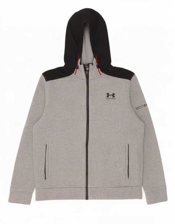 Ανδρικό πουλόβερ Under Armour με φερμουάρ με κουκούλα, μεσαίο γκρι, βαμβακερό
