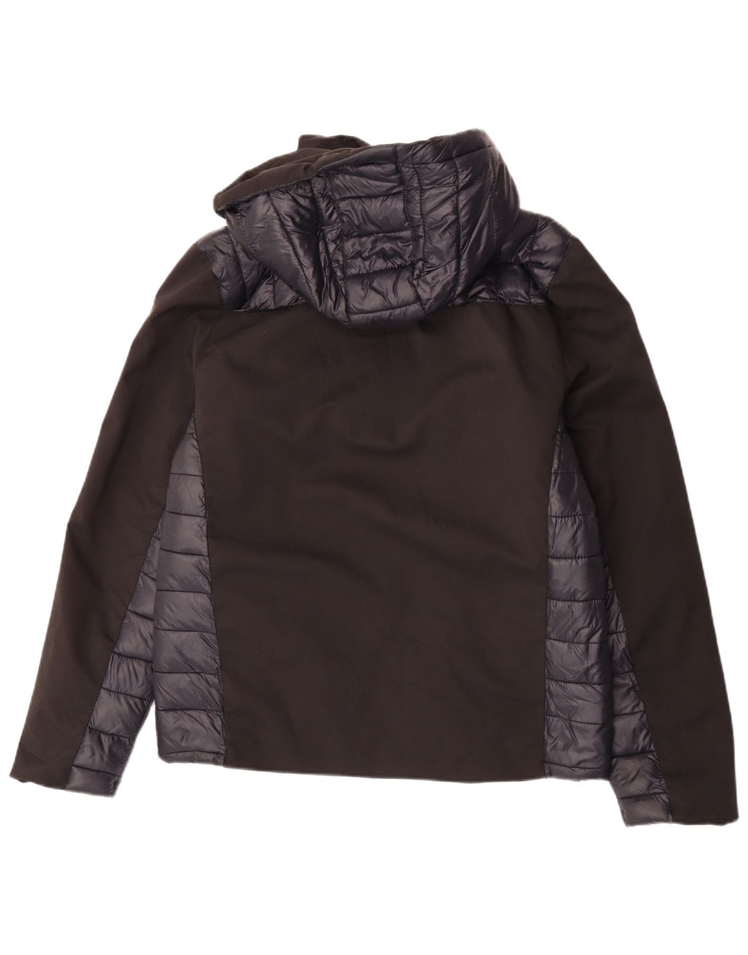 Brugi Ανδρικό μπουφάν με κουκούλα UK 40 Large Black Colorblock Πολυεστέρας