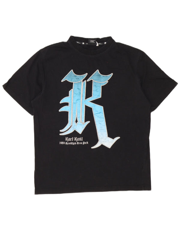 Karl Kani Ανδρικό γραφικό T-Shirt Loose Fit Top XS Μαύρο βαμβακερό