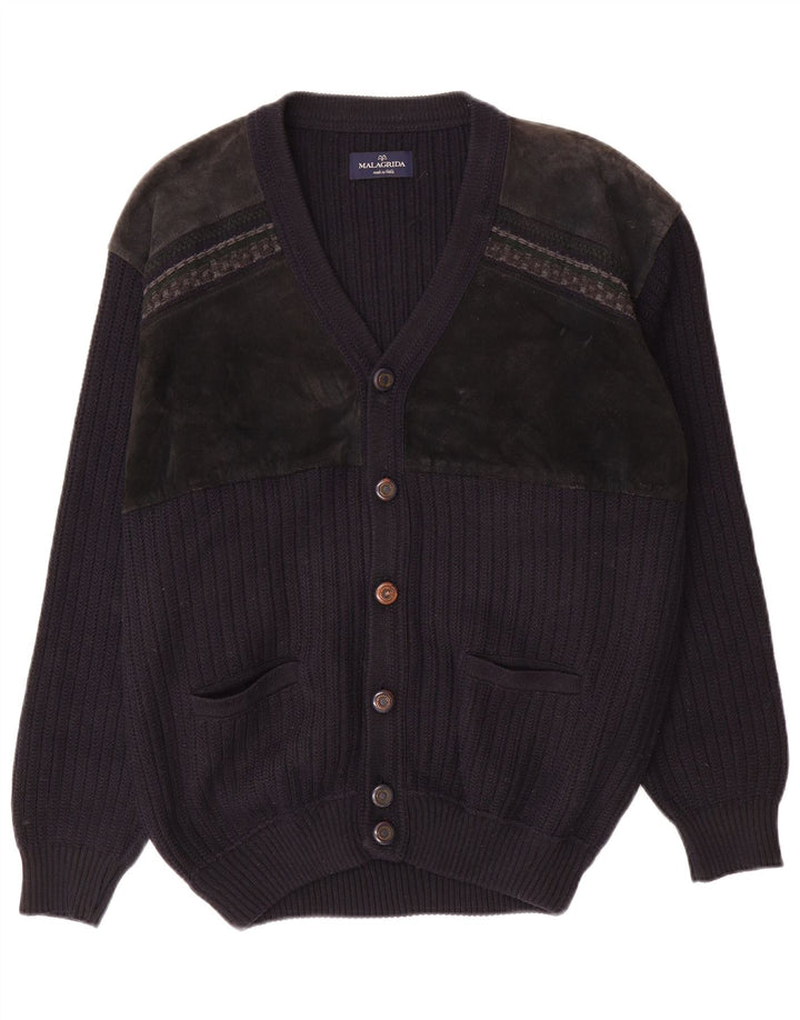 Ανδρικό πουλόβερ ζακέτα Malagrida Large Navy Blue