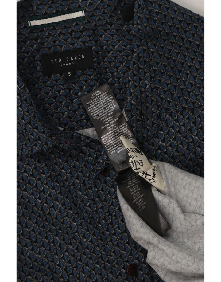 Ted Baker Ανδρικό πουκάμισο Abstract Pattern Μέγεθος 5 XL Μπλε βαμβακερό