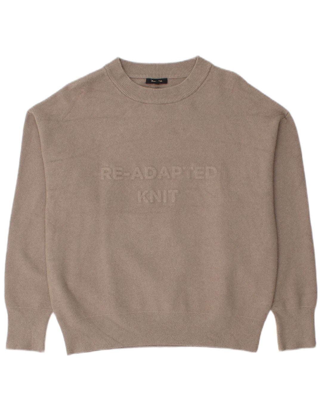 Γυναικείο πουλόβερ Massimo Dutti Graphic Crew Neck Jumper UK 14 Medium Beige