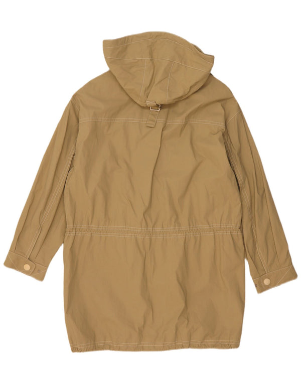 Vintage γυναικείο μπουφάν Parka με κουκούλα μεγάλου μεγέθους UK 8 μικρό μπεζ βαμβακερό