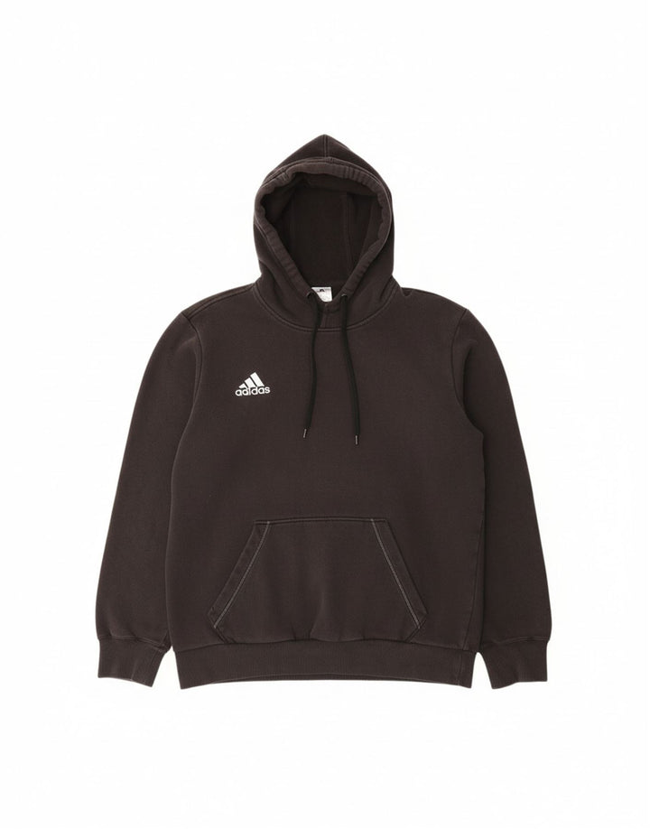 ADIDAS Mens Hoodie Jumper Medium Black Cotton