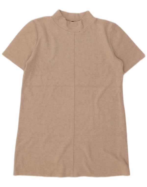 Zara Γυναικείο φόρεμα Shift UK 16 Large Beige Βαμβακερό
