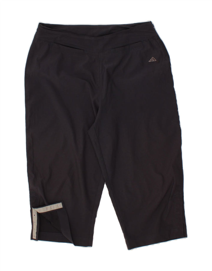 ADIDAS Womens Straight Capri Trousers Large W32 L19  Navy Blue Polyester Vintage Adidas and Second-Hand Adidas from Messina Hembry 