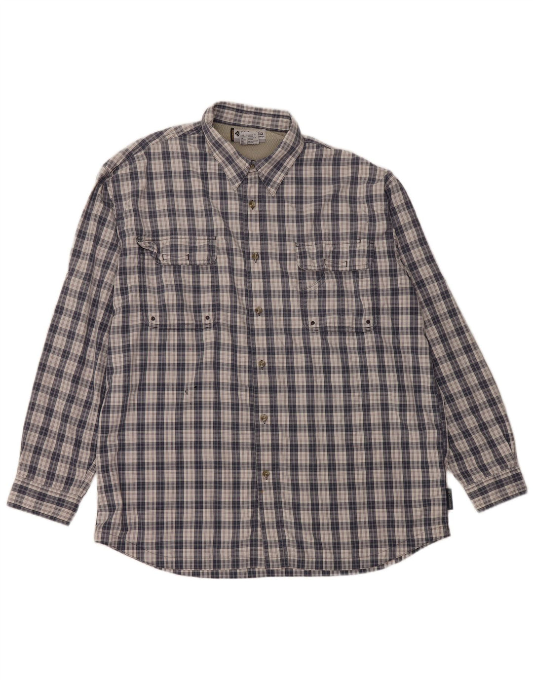 COLUMBIA Ανδρικό πουκάμισο Titanium 2XL Navy Blue Check Polyester