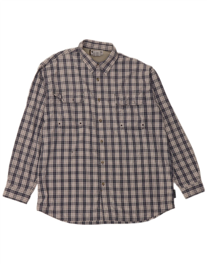 COLUMBIA Ανδρικό πουκάμισο Titanium 2XL Navy Blue Check Polyester