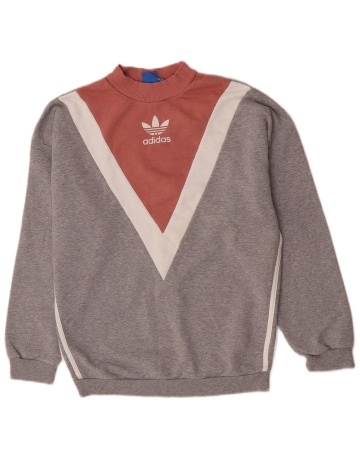 Adidas Γυναικεία φούτερ μεγάλου μεγέθους Jumper UK 10 Small Grey Colourblock