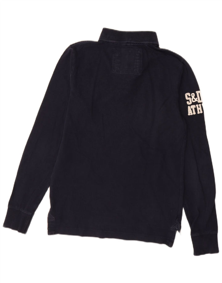 Ανδρικό μακρυμάνικο μπλουζάκι ράγκμπι πόλο Superdry, μεσαίο, μπλε βαμβακερό