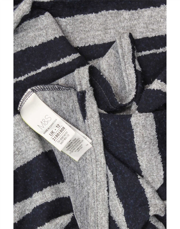 Marks & Spencer Γυναικεία μπλούζα μακρυμάνικη UK 12 Medium Navy Blue ριγέ