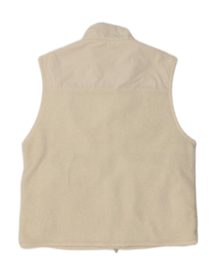 Cos Mens Regular Fit Fleece Gilet UK 40 Large White Polyester