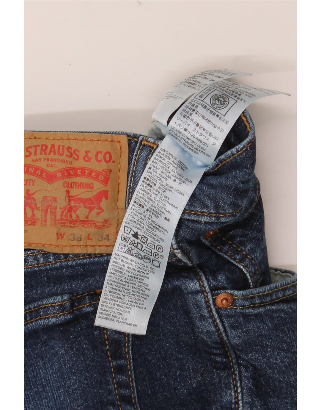 LEVI'S Ανδρικό τζιν 514 ίσιο W38 L34 Μπλε βαμβακερό
