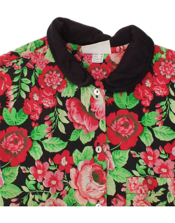 KAPPA Girls Short Sleeve Shirt Dress 15-16 Years Red Floral Cotton Vintage Kappa and Second-Hand Kappa from Messina Hembry 