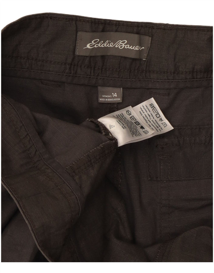 EDDIE BAUER Γυναικείο ίσιο παντελόνι Cargo Capri US 14 XL W36 L23 Γκρι
