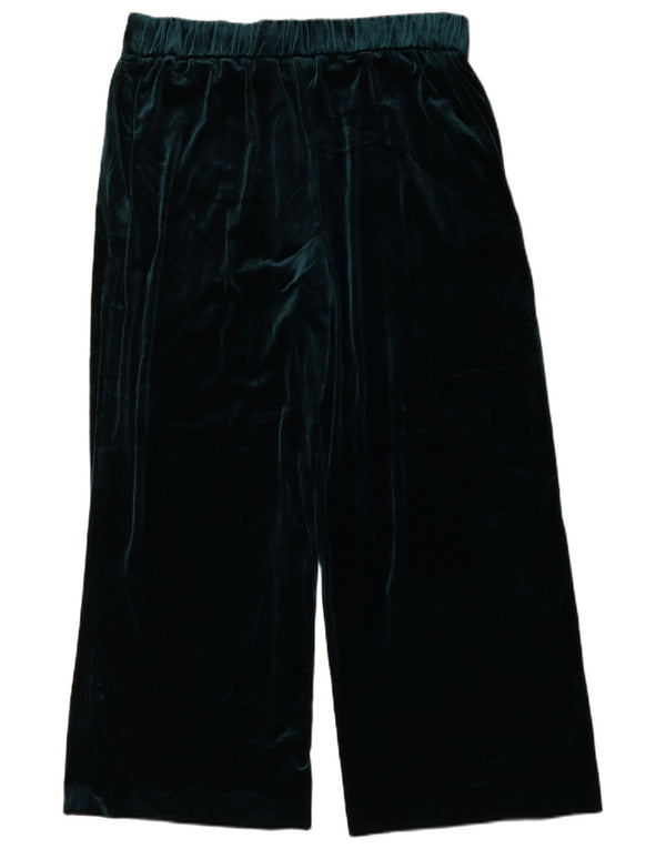 Marks & Spencer Γυναικείο Φαρδύ βελούδινο παντελόνι UK 18 XL W36 L26 Πράσινο
