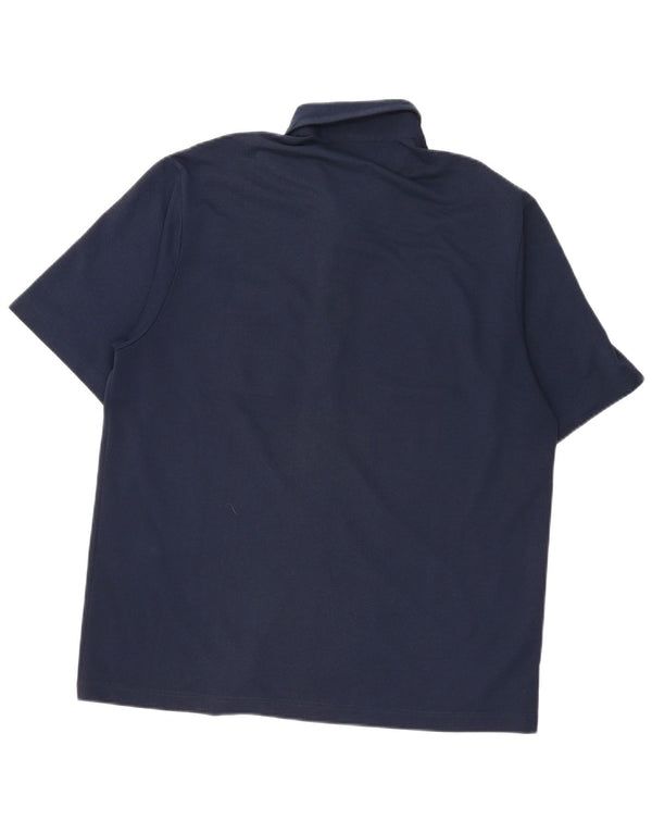 Lacoste Mens Short Sleeve Shirt Size 6 XL Navy Blue Cotton