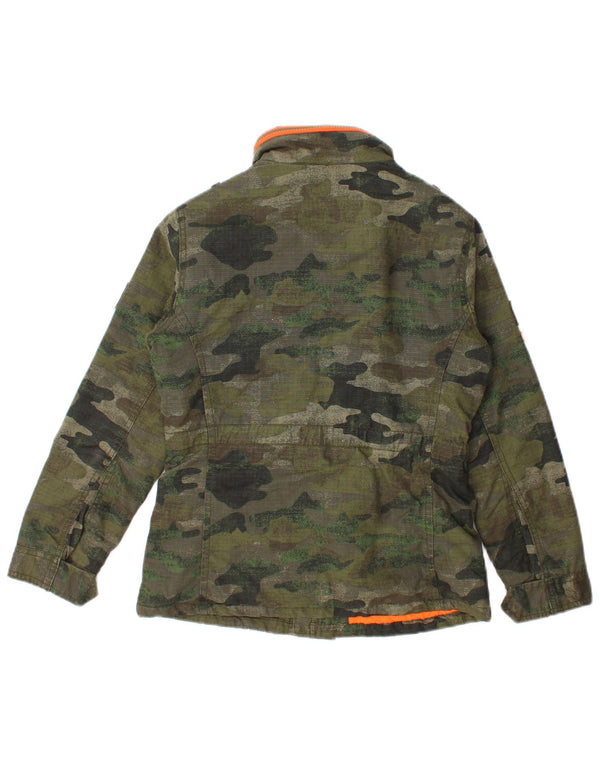 Superdry Boys THE BROOKIE Windbreaker Coat 9-10 Years Green Camouflage